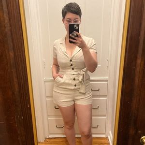 Light linen summer romper